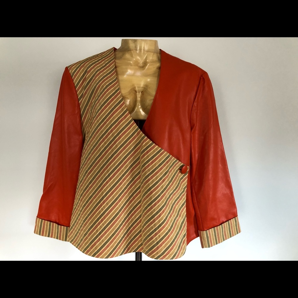 Leather and silk jacket